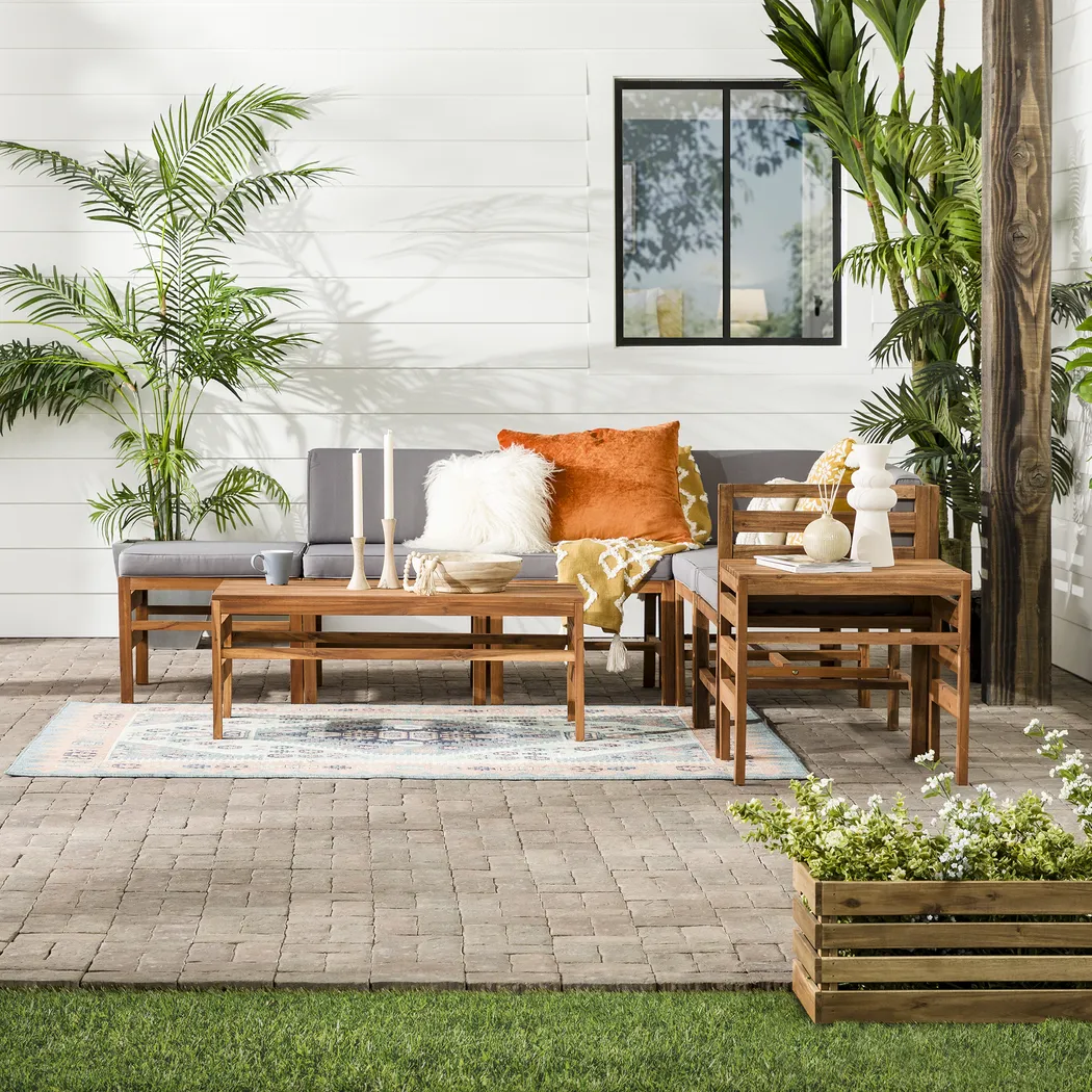Evernon I Gray 8 Pc Outdoor Sectional Set - Thumbnail - Image 6