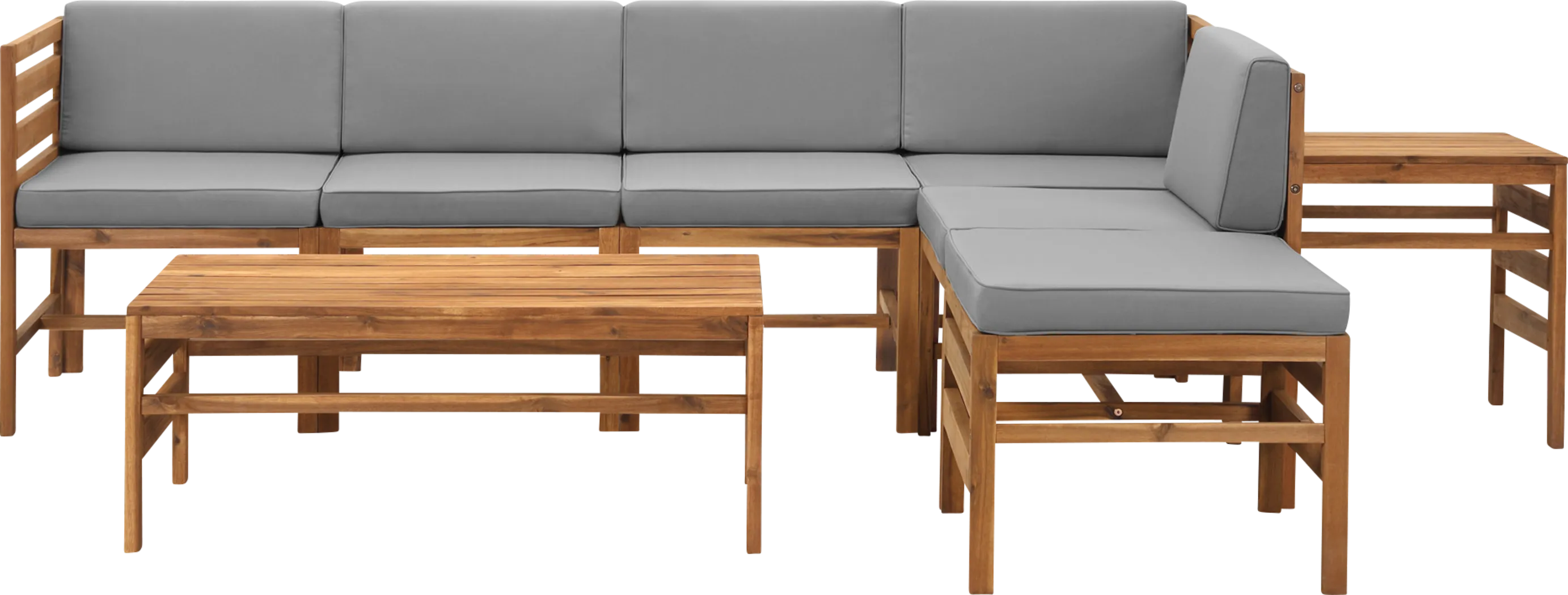 Evernon I Gray 8 Pc Outdoor Sectional Set - Thumbnail - Image 1