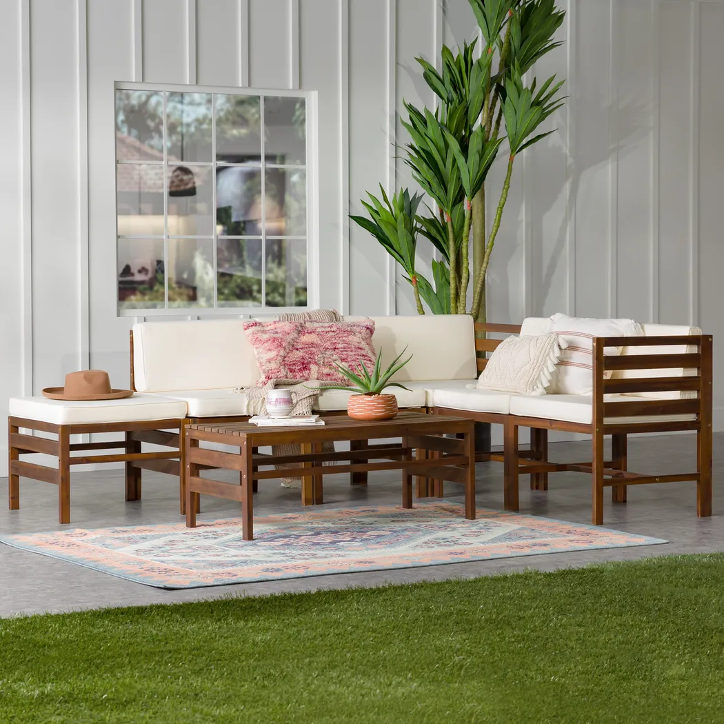 Outdoor Evernon II Cream 7 Piece Sectional Set - Thumbnail - Image 3