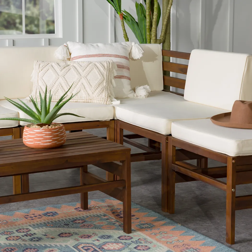 Outdoor Evernon II Cream 8 Piece Sectional Set - Thumbnail - Image 2