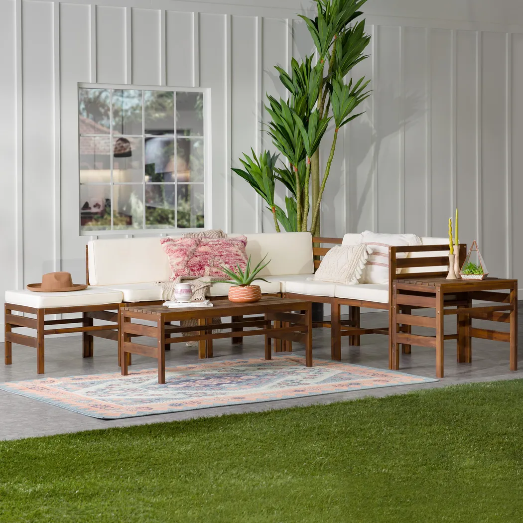 Outdoor Evernon II Cream 8 Piece Sectional Set - Thumbnail - Image 5