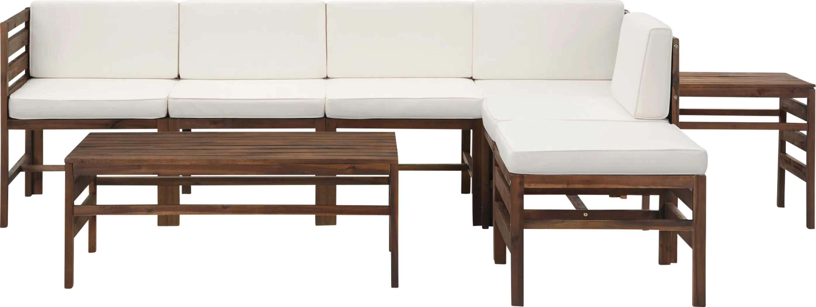 Outdoor Evernon II Cream 8 Piece Sectional Set - Thumbnail - Image 1