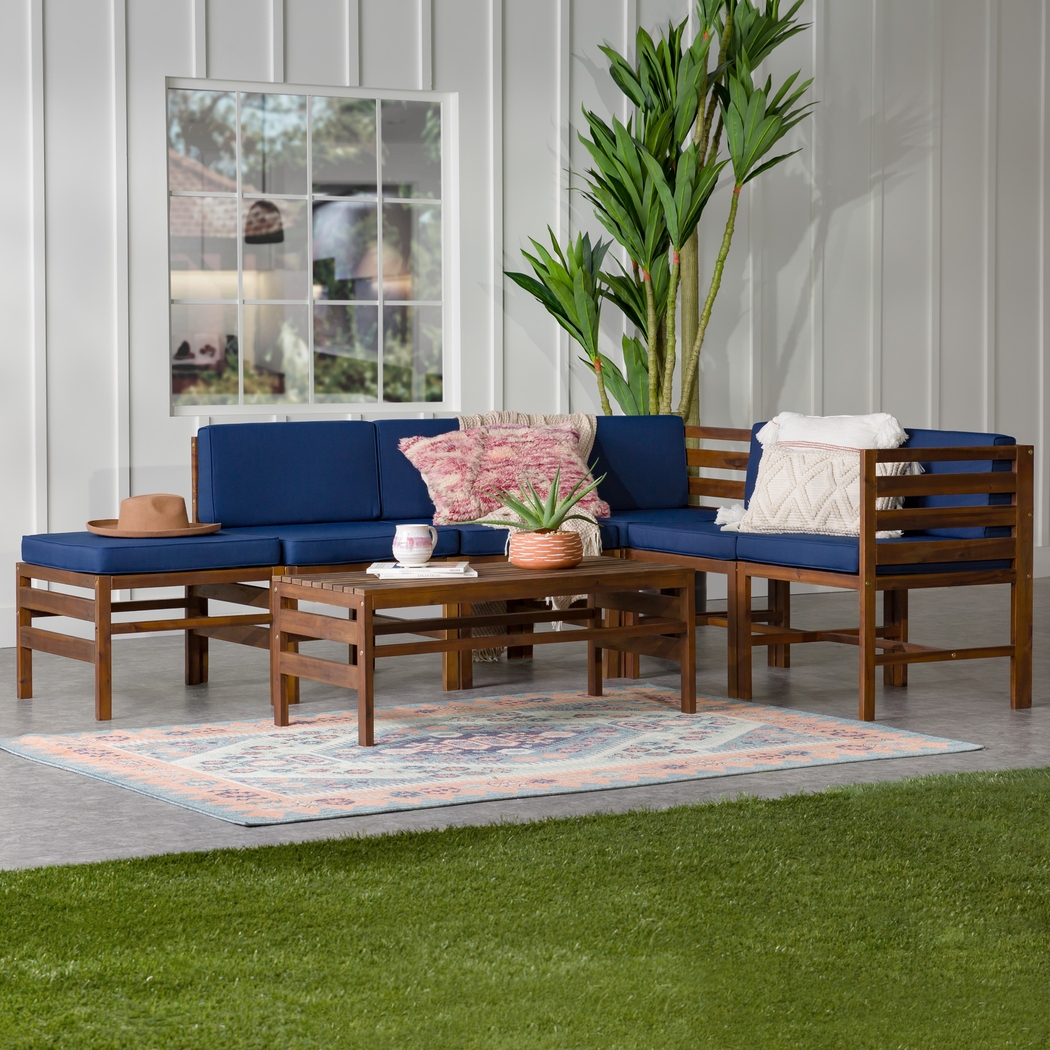 Outdoor Evernon II Navy 7 Piece Sectional Set - Thumbnail - Image 5