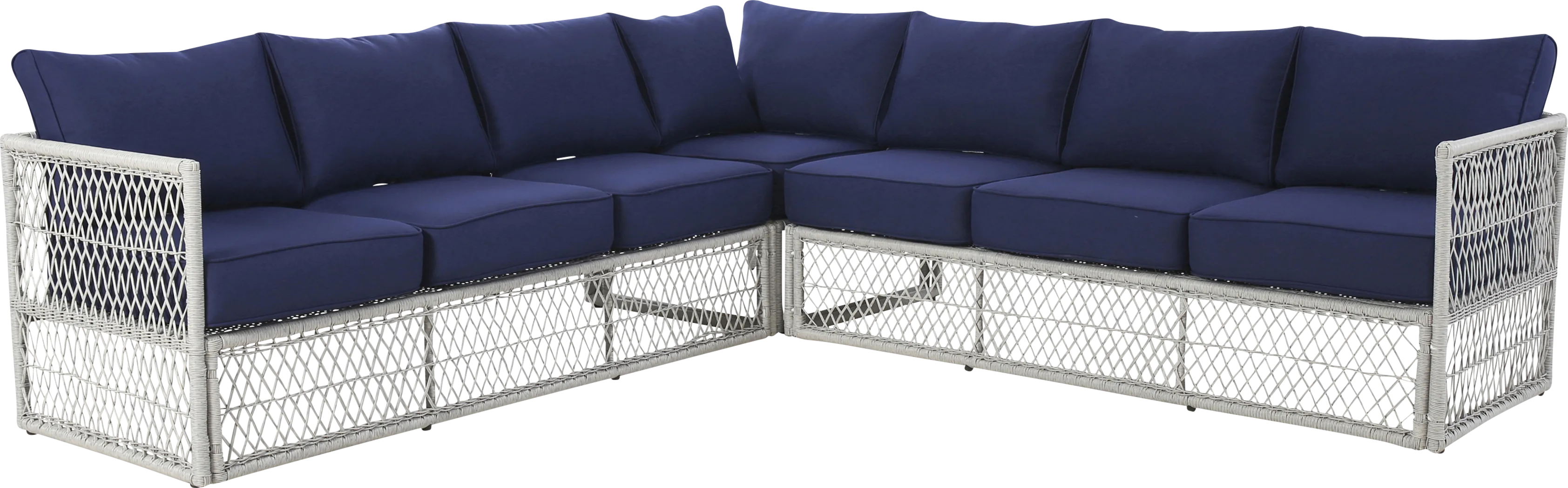 Fallowbrook II Blue Outdoor Sectional - Thumbnail - Image 1