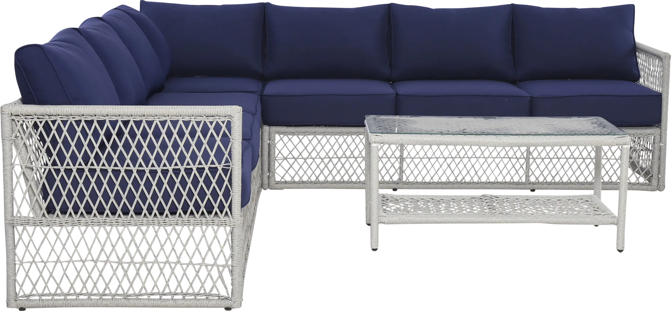 Fallowbrook III Blue Outdoor Sectional - Thumbnail - Image 2