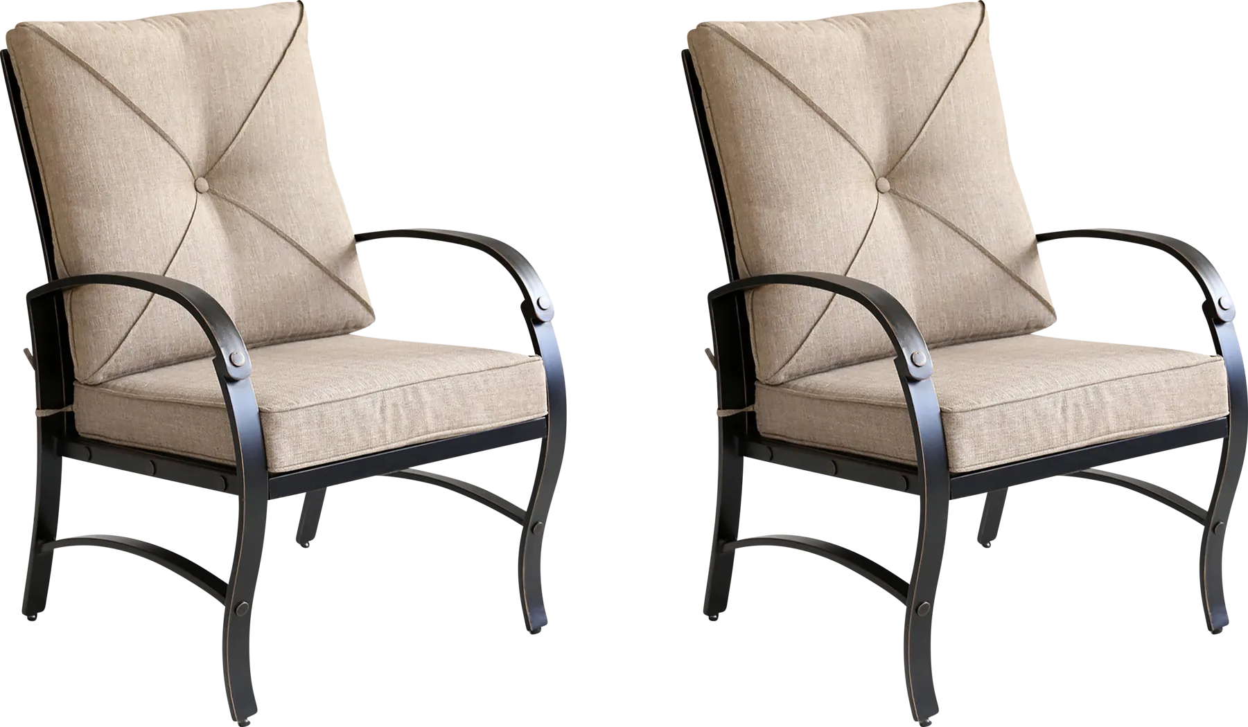 Outdoor Fanchon Beige Side Chair, Set of 2 - Thumbnail - Image 1