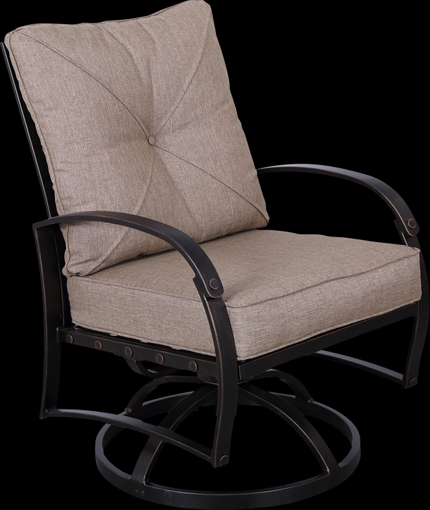 Outdoor Fanchon Beige Swivel Side Chair, Set of 2 - Thumbnail - Image 3