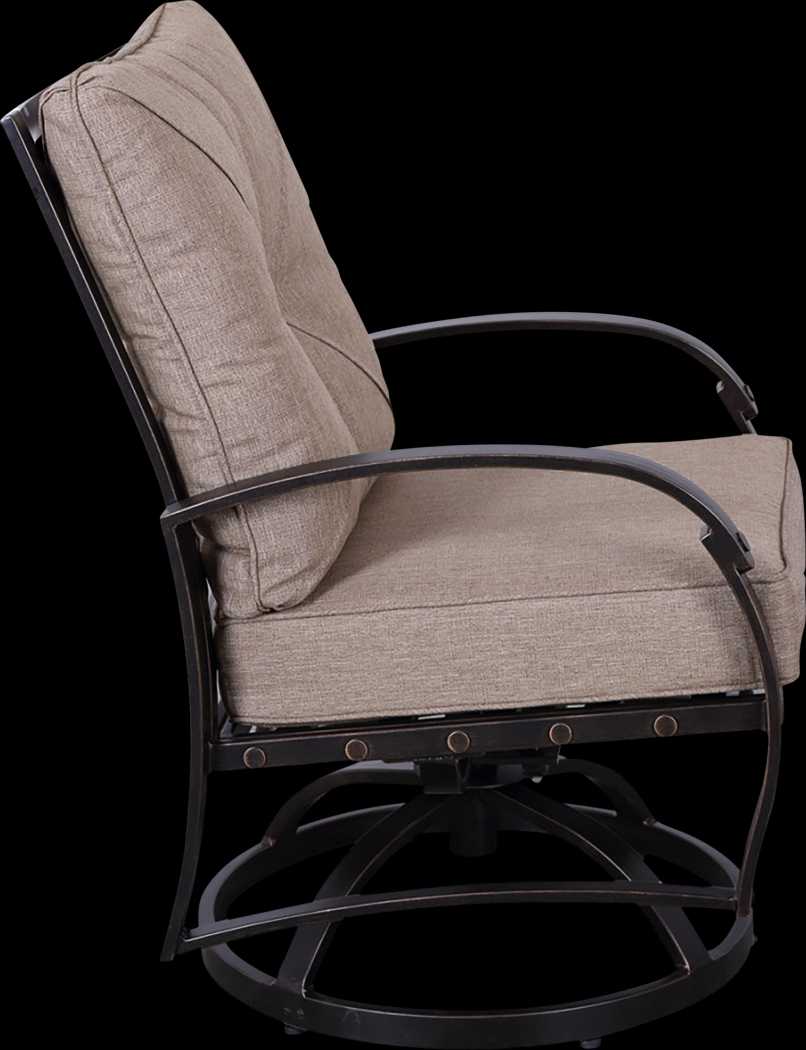 Outdoor Fanchon Beige Swivel Side Chair, Set of 2 - Thumbnail - Image 4