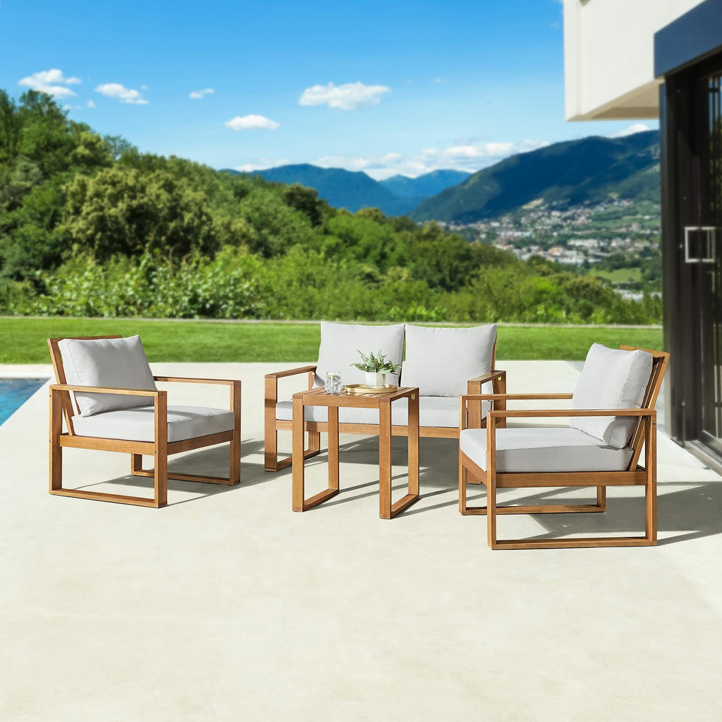 Outdoor Feeddema Brown 4pc Seating Set - Thumbnail - Image 2