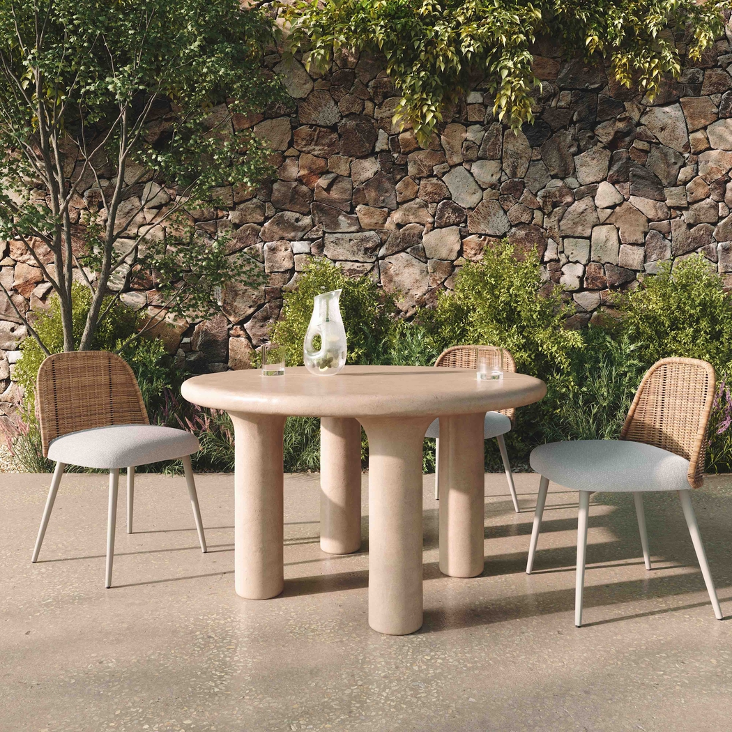 Outdoor Floydy Cream Dining Table - Thumbnail - Image 2