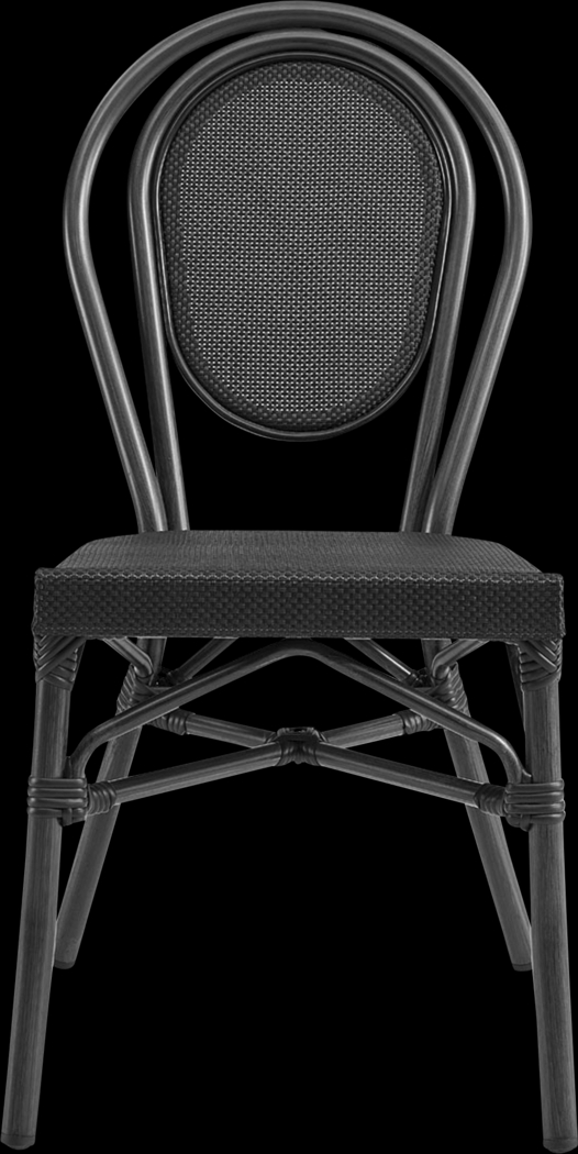 Outdoor Gately Black Side Chair, Set of 2 - Thumbnail - Image 3