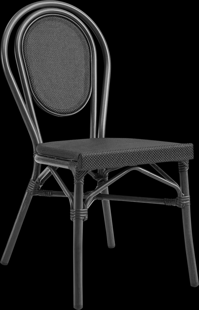 Outdoor Gately Black Side Chair, Set of 2 - Thumbnail - Image 4