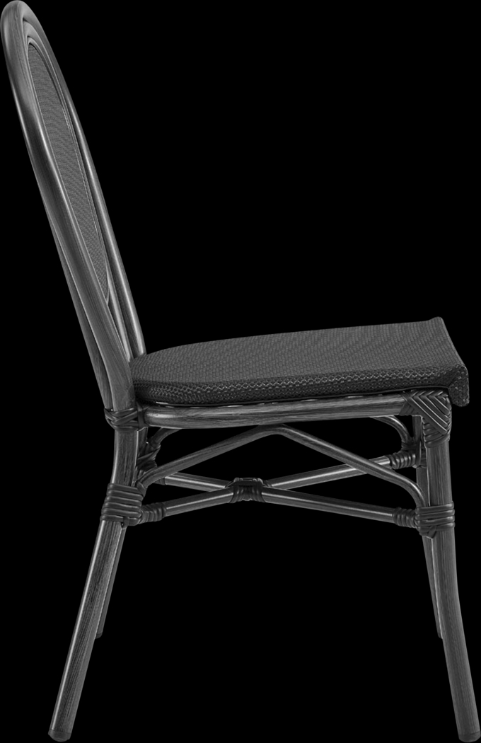 Outdoor Gately Black Side Chair, Set of 2 - Thumbnail - Image 5