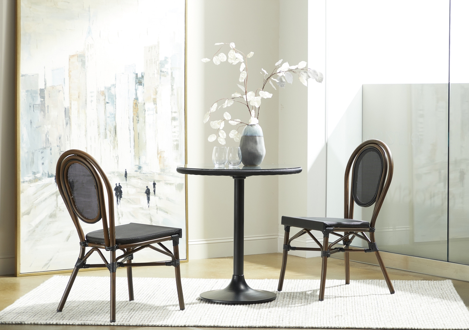 Outdoor Gately Brown Side Chair, Set of 2 - Thumbnail - Image 3