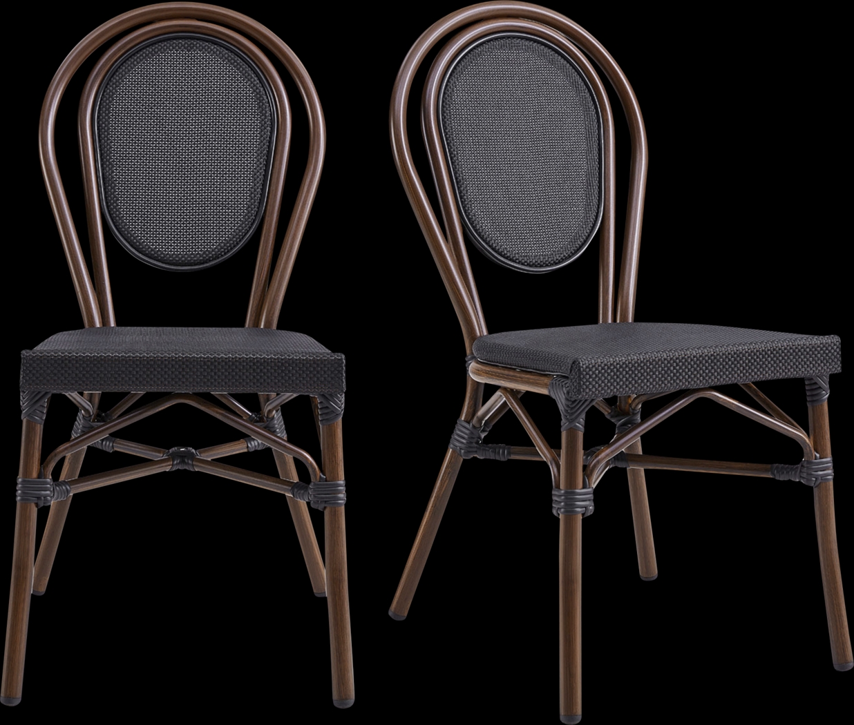 Outdoor Gately Brown Side Chair, Set of 2 - Thumbnail - Image 1