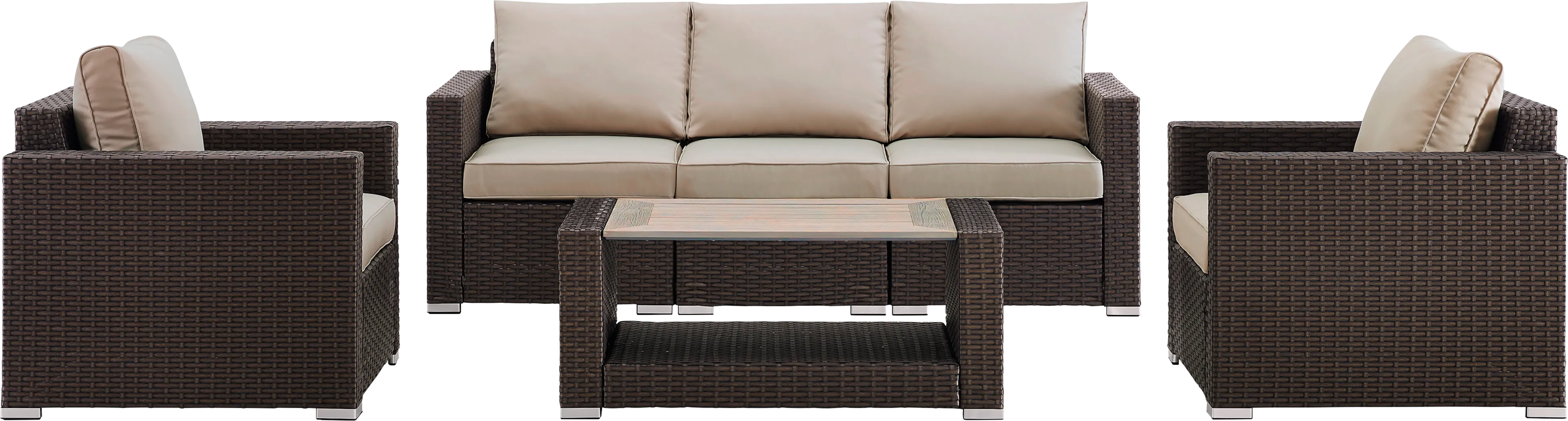 Gladway Brown 4 Pc Outdoor Seating Set - Thumbnail - Image 1