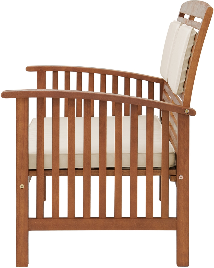 Outdoor Goethe Brown Bench with Cocktail Table - Thumbnail - Image 3