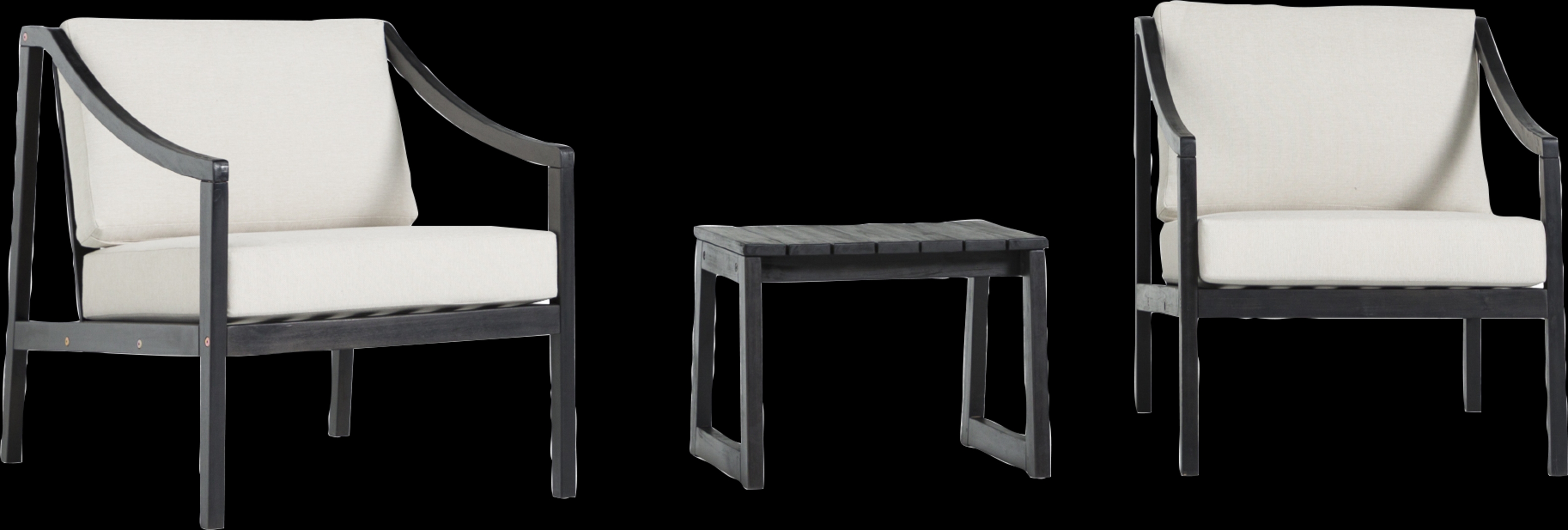 Outdoor Guilmere Black 3pc Chat Set - Thumbnail - Image 4