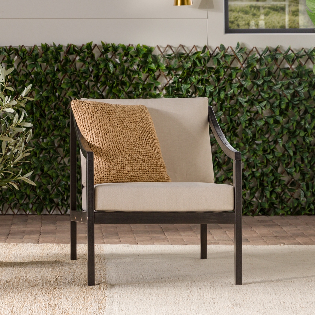 Outdoor Guilmere Black Accent Chair - Thumbnail - Image 2
