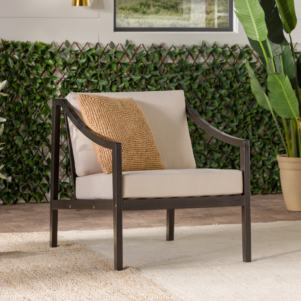 Outdoor Guilmere Black Accent Chair - Thumbnail - Image 3