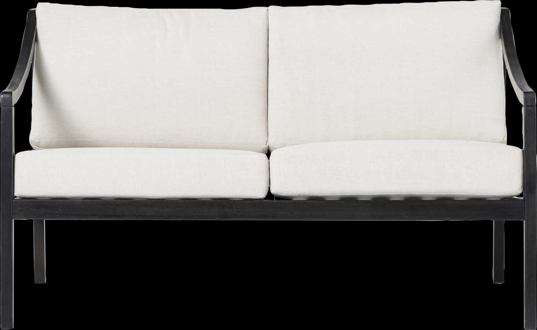 Outdoor Guilmere Black Loveseat - Thumbnail - Image 1