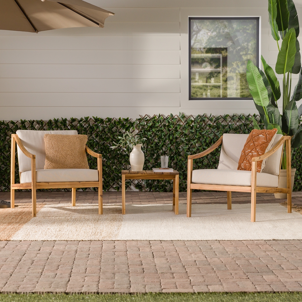 Outdoor Guilmere Natural 3pc Chat Set - Thumbnail - Image 2