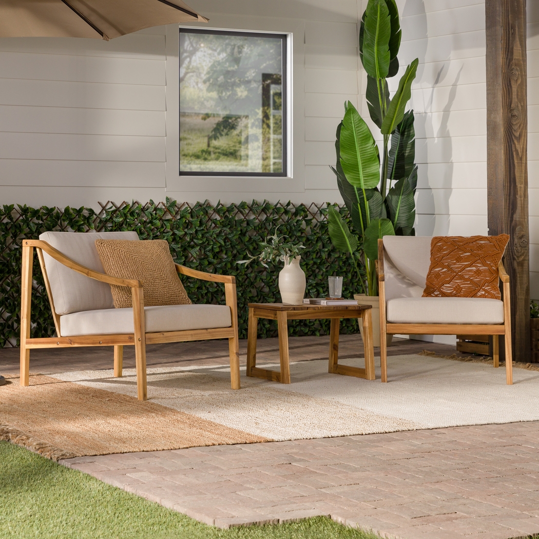 Outdoor Guilmere Natural 3pc Chat Set - Thumbnail - Image 3