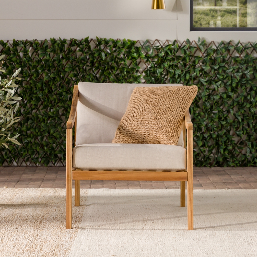 Outdoor Guilmere Natural Accent Chair - Thumbnail - Image 2