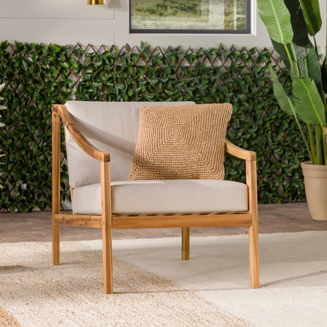 Outdoor Guilmere Natural Accent Chair - Thumbnail - Image 3