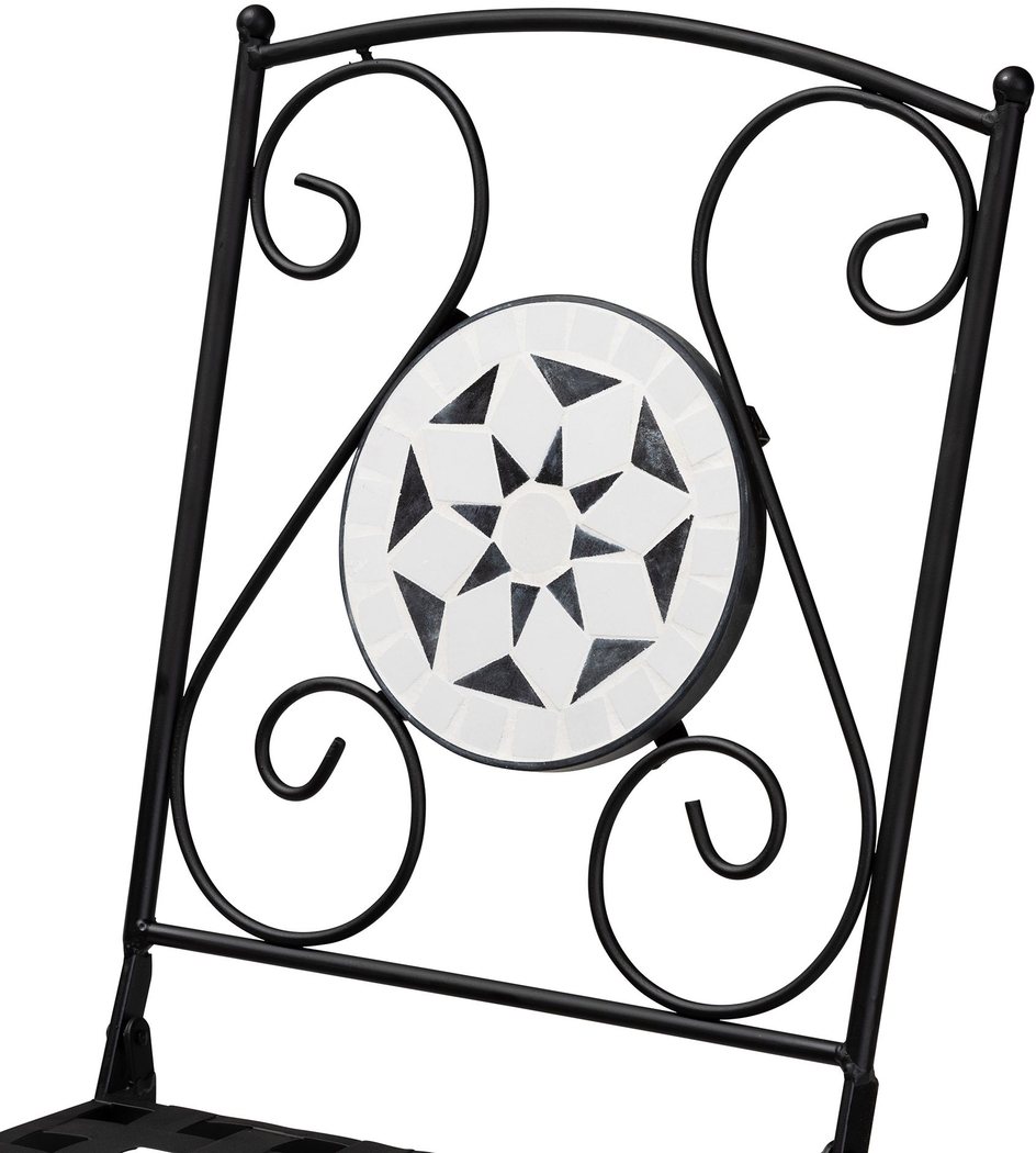 Outdoor Habena Black Side Chairs, Set of 2 - Thumbnail - Image 2