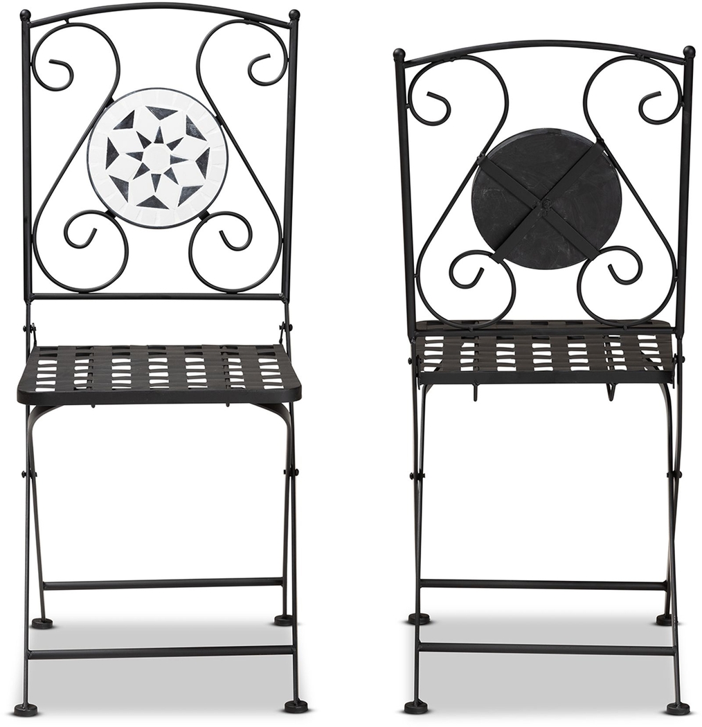 Outdoor Habena Black Side Chairs, Set of 2 - Thumbnail - Image 6