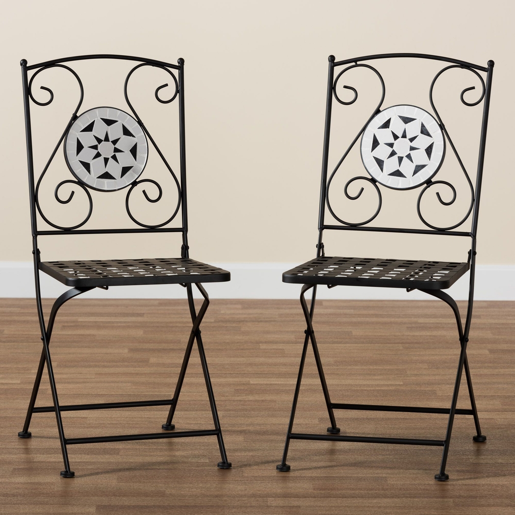 Outdoor Habena Black Side Chairs, Set of 2 - Thumbnail - Image 7