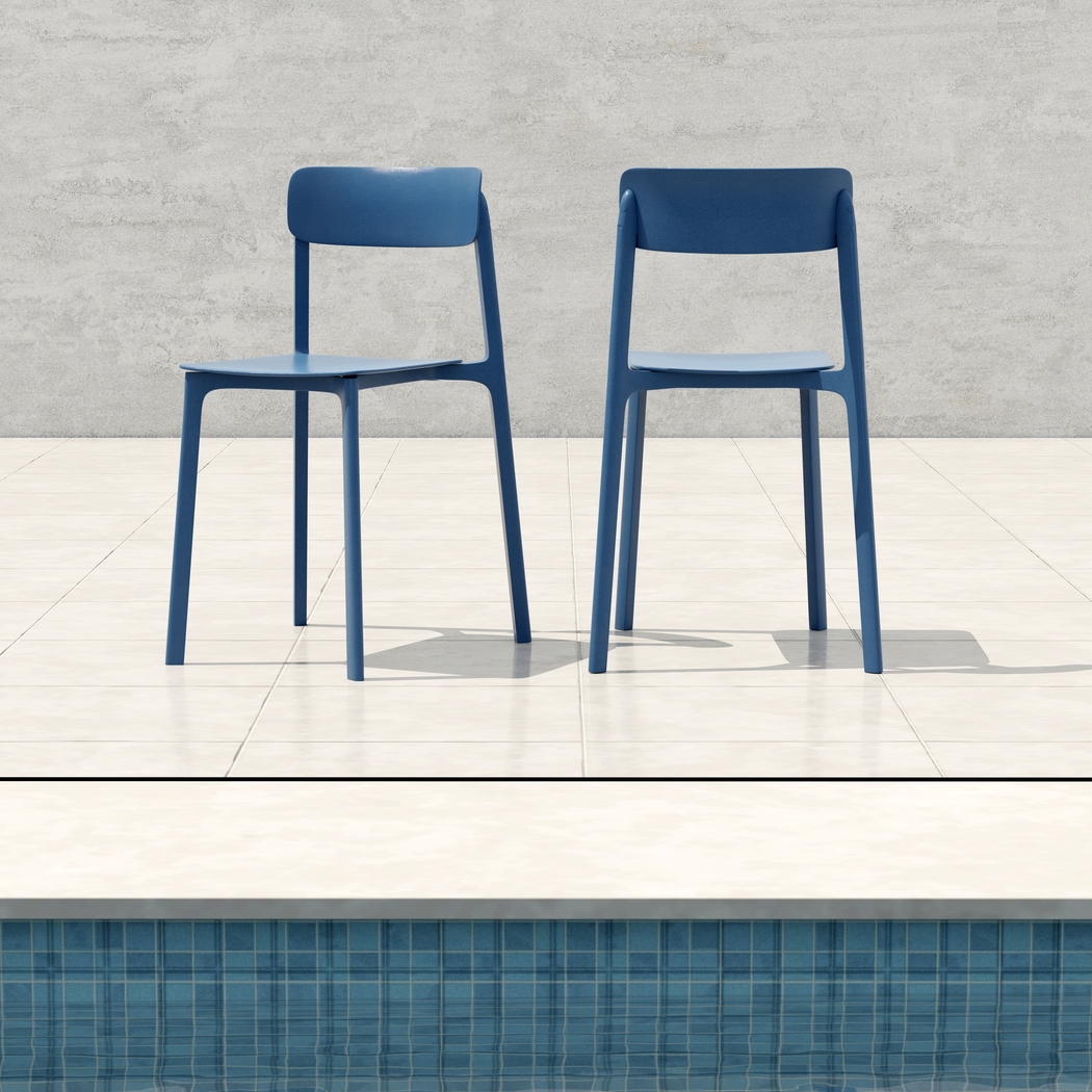 Outdoor Hartzog Blue Side Chair, Set of 2 - Thumbnail - Image 2