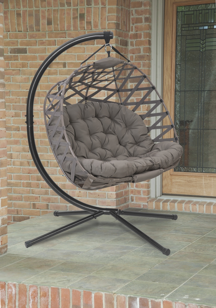 Outdoor Hollette Brown Hanging Loveseat - Thumbnail - Image 6