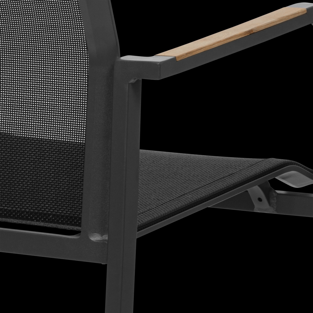 Outdoor Hollingshed Black Arm Chair, Set of 2 - Thumbnail - Image 7