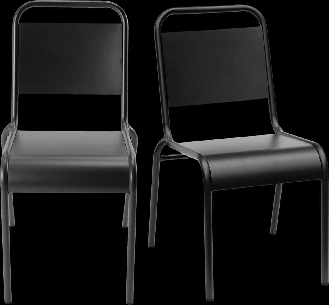 Outdoor Impatiens Black Side Chair - Thumbnail - Image 3