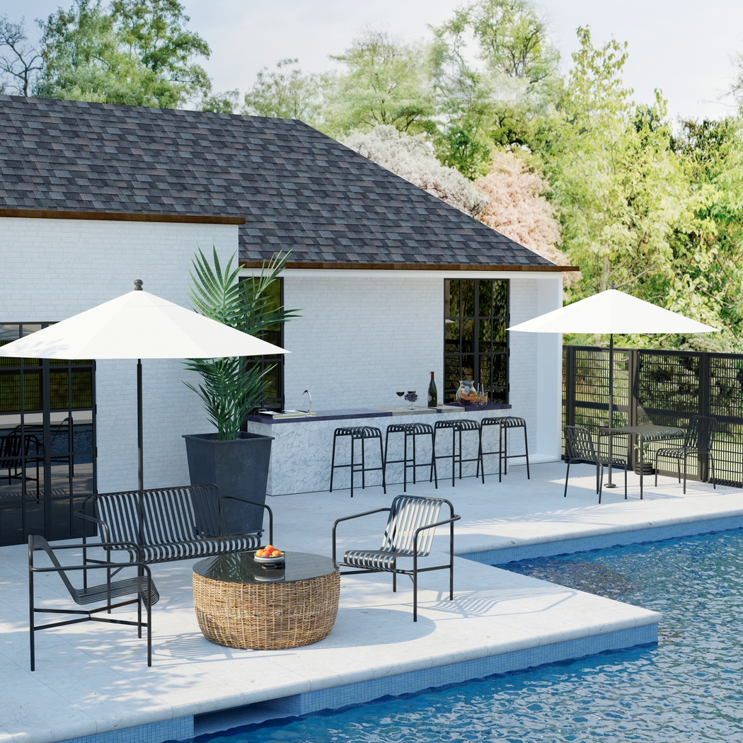 Outdoor Ischia Black Barstool - Thumbnail - Image 2