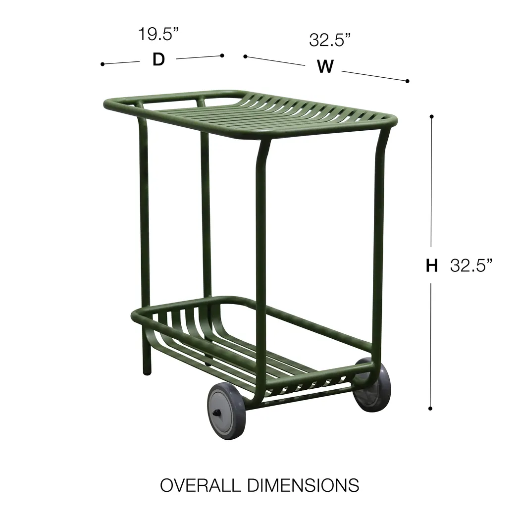 Outdoor Ischia Green Cart - Thumbnail - Image 8