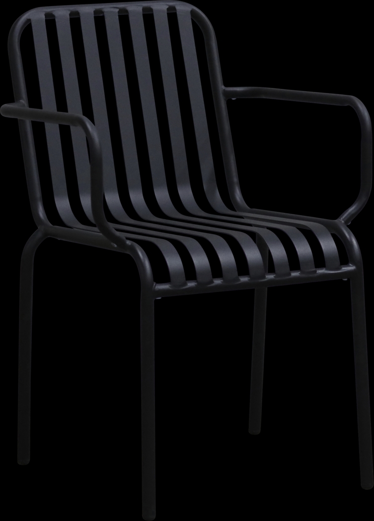 Outdoor Ischia II Black Arm Chair, Set of 2 - Thumbnail - Image 4