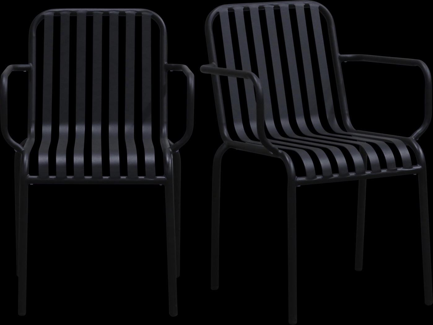 Outdoor Ischia II Black Arm Chair, Set of 2 - Thumbnail - Image 1