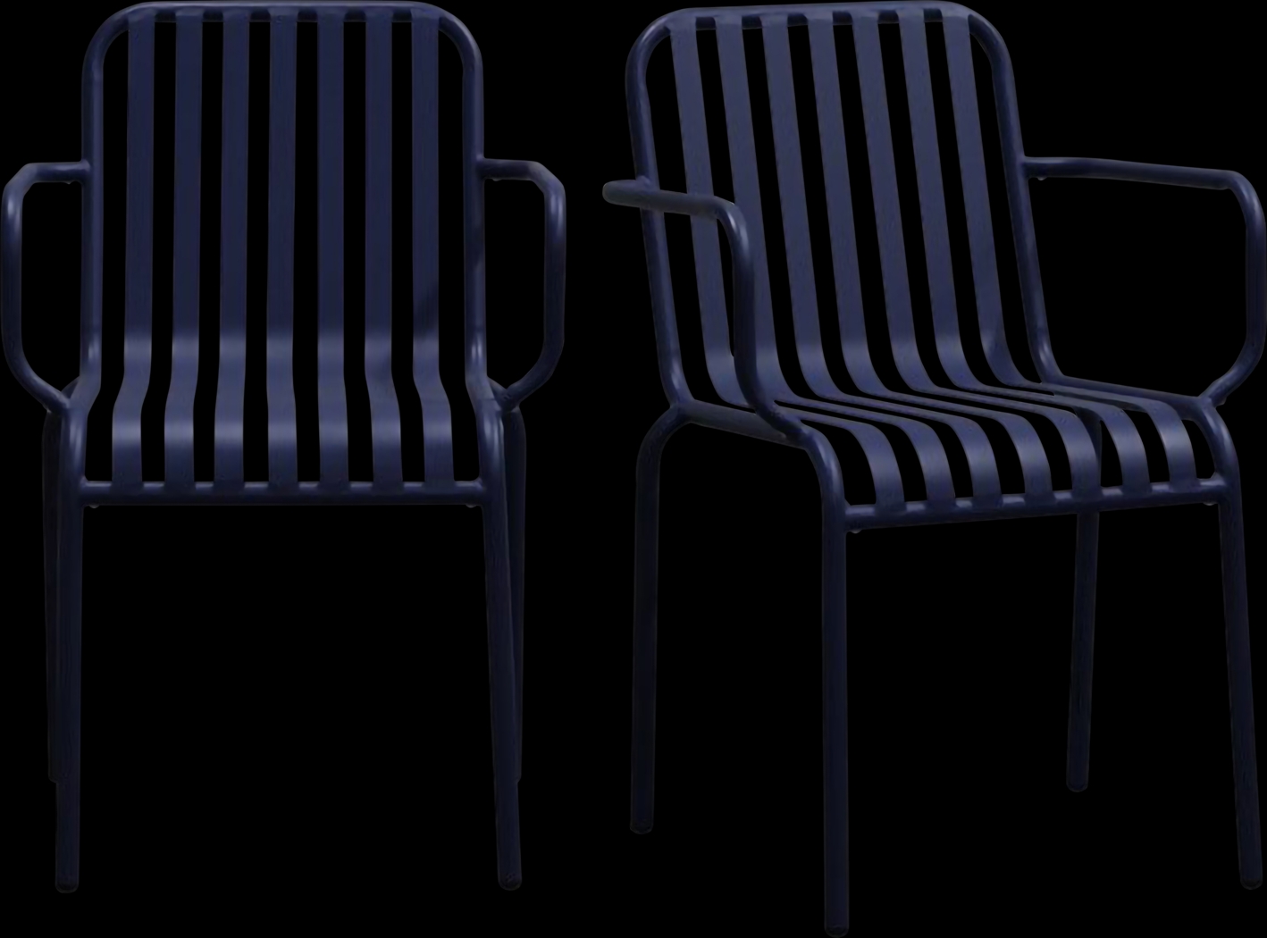 Outdoor Ischia II Blue Arm Chair, Set of 2 - Thumbnail - Image 1