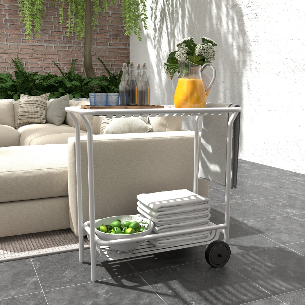Outdoor Ischia White Cart - Thumbnail - Image 2