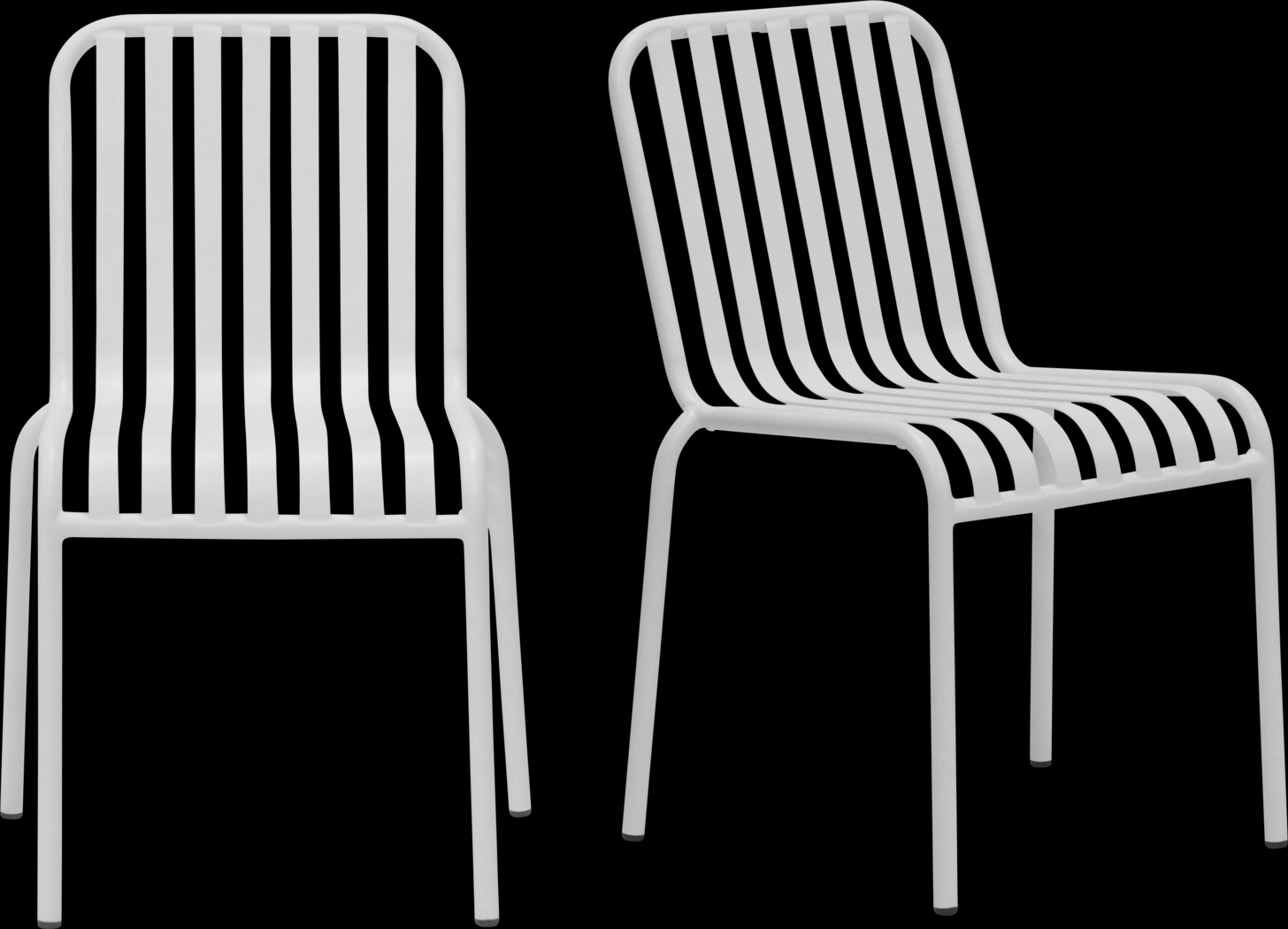 Outdoor Ischia White Side Chair, Set of 2 - Thumbnail - Image 1