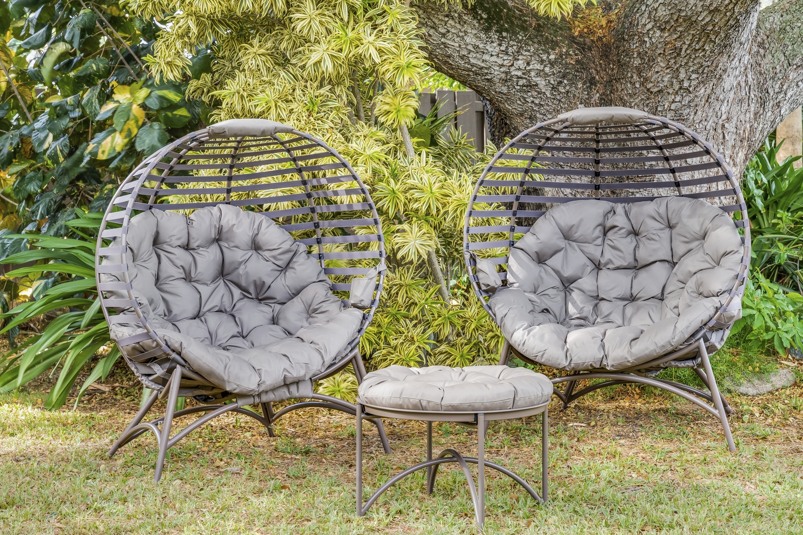 Outdoor Jannick Beige Conversation Set, Set of 3 - Thumbnail - Image 3