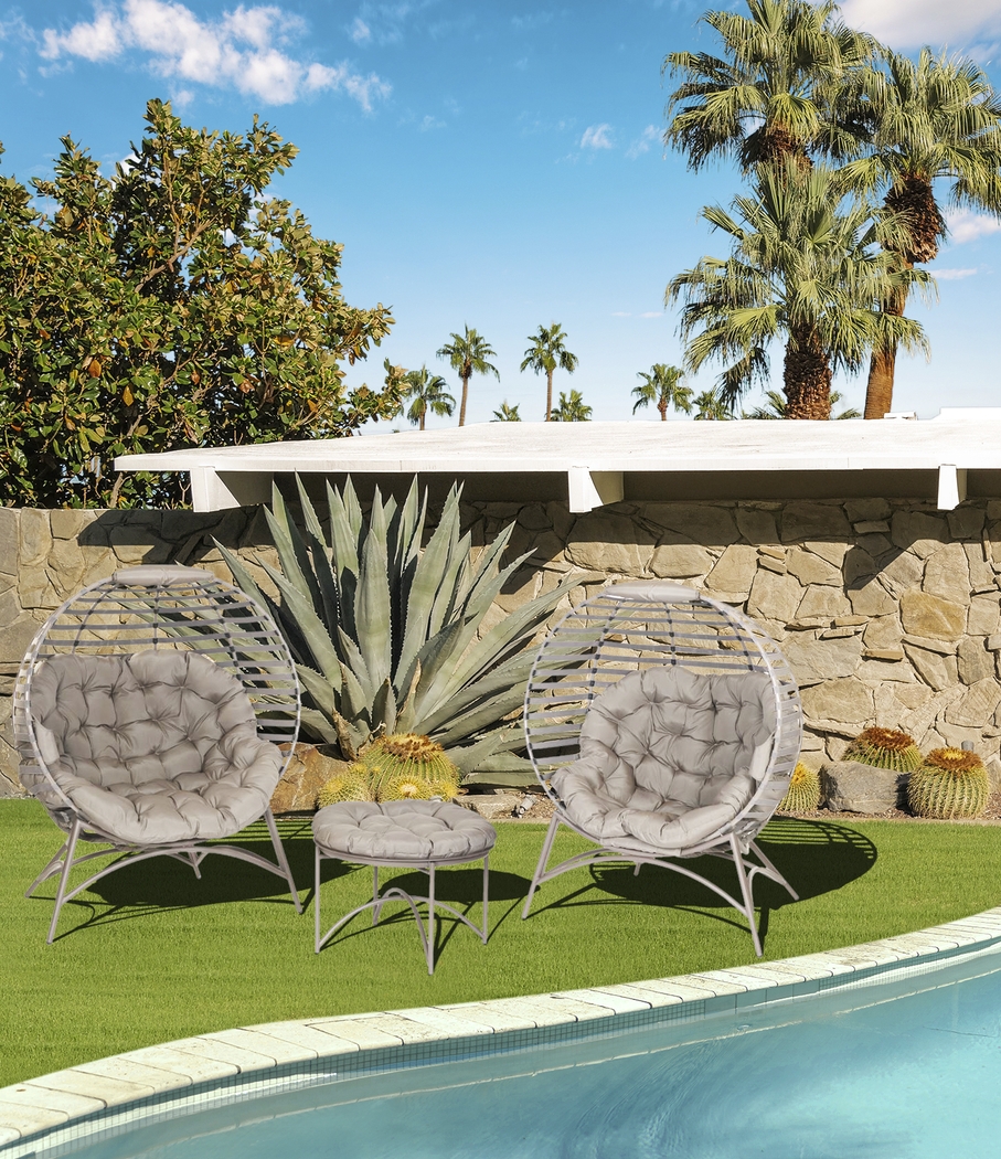 Outdoor Jannick Beige Conversation Set, Set of 3 - Thumbnail - Image 4