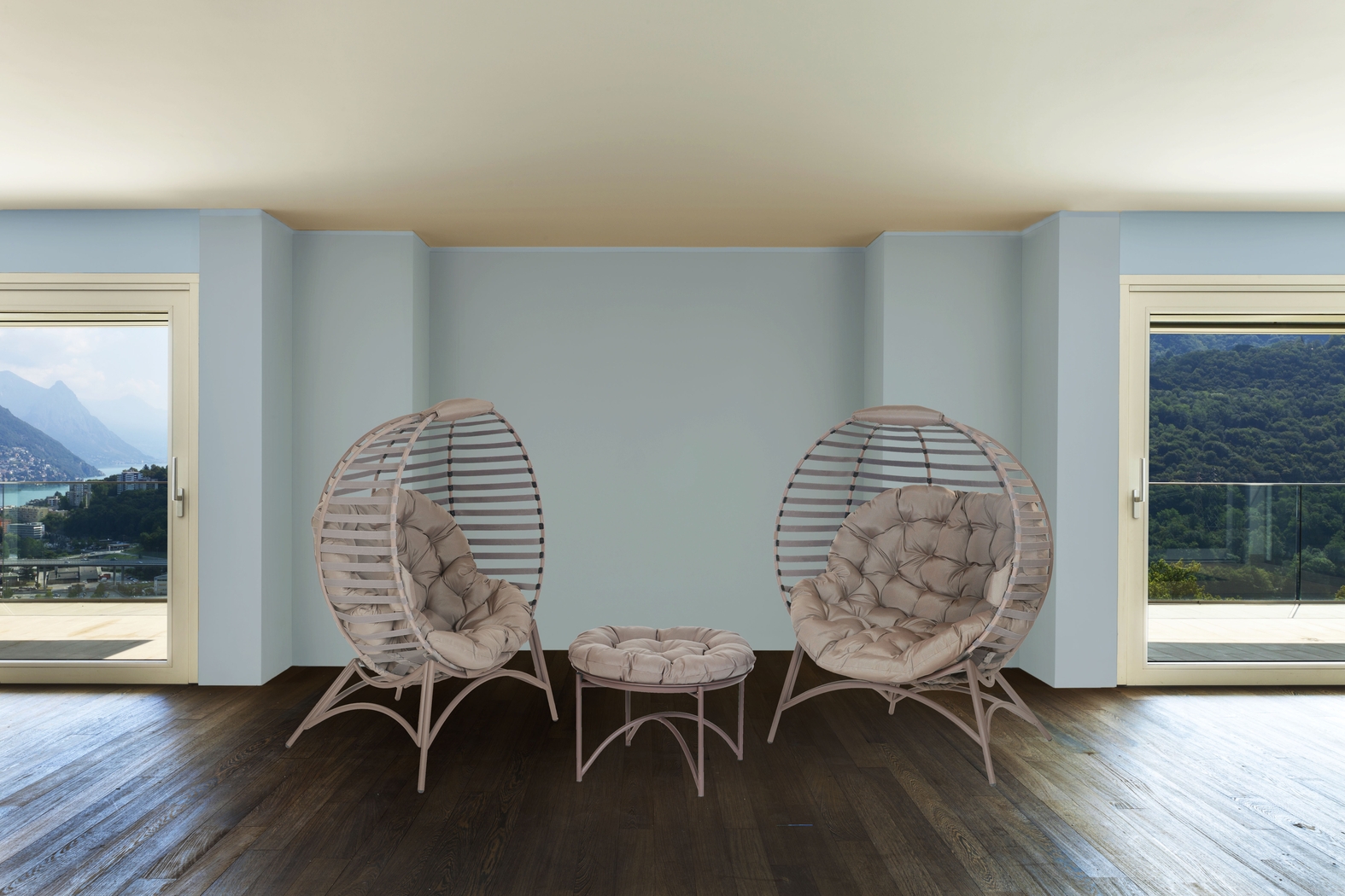 Outdoor Jannick Beige Conversation Set, Set of 3 - Thumbnail - Image 5