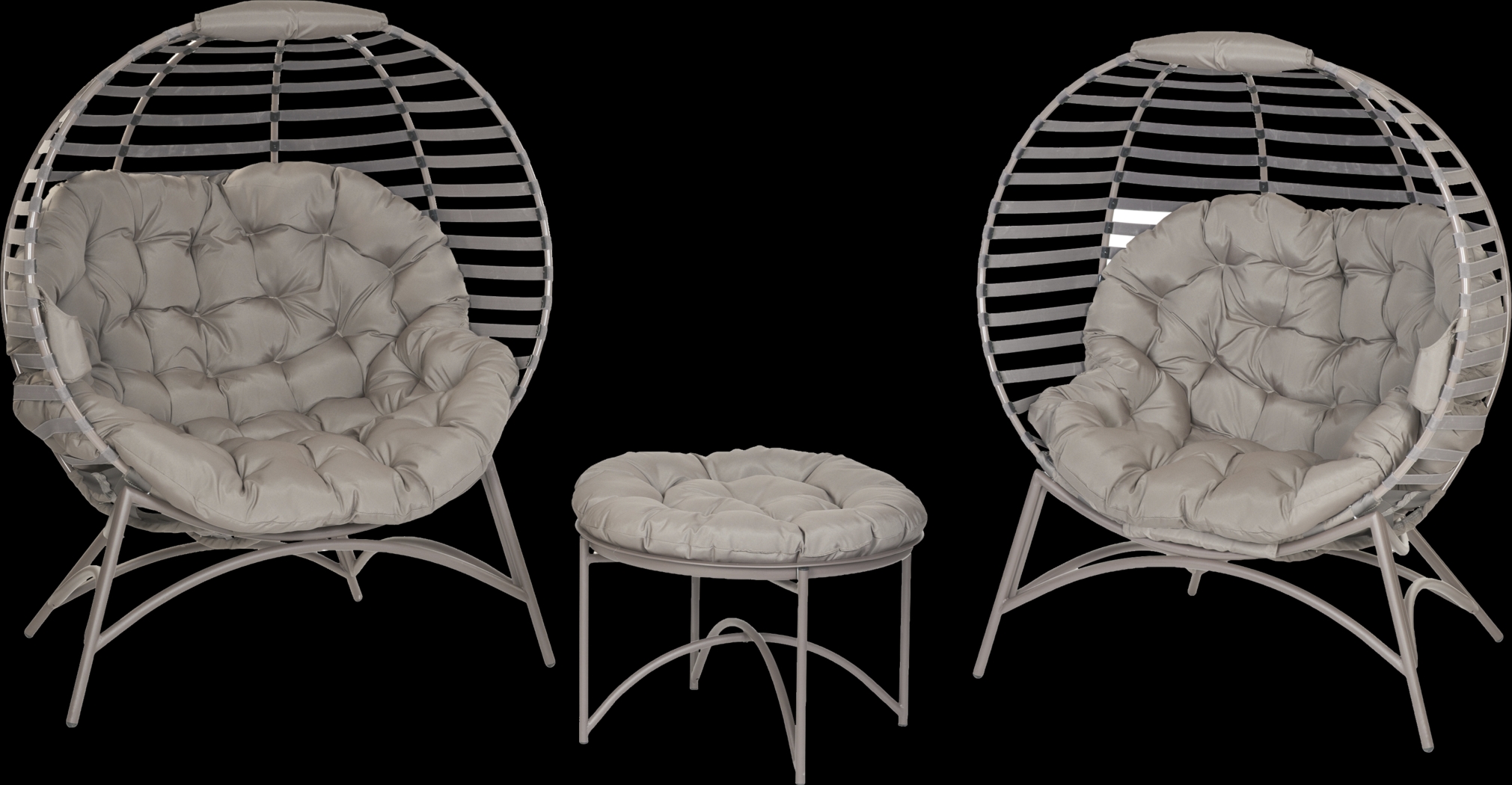 Outdoor Jannick Beige Conversation Set, Set of 3 - Thumbnail - Image 1