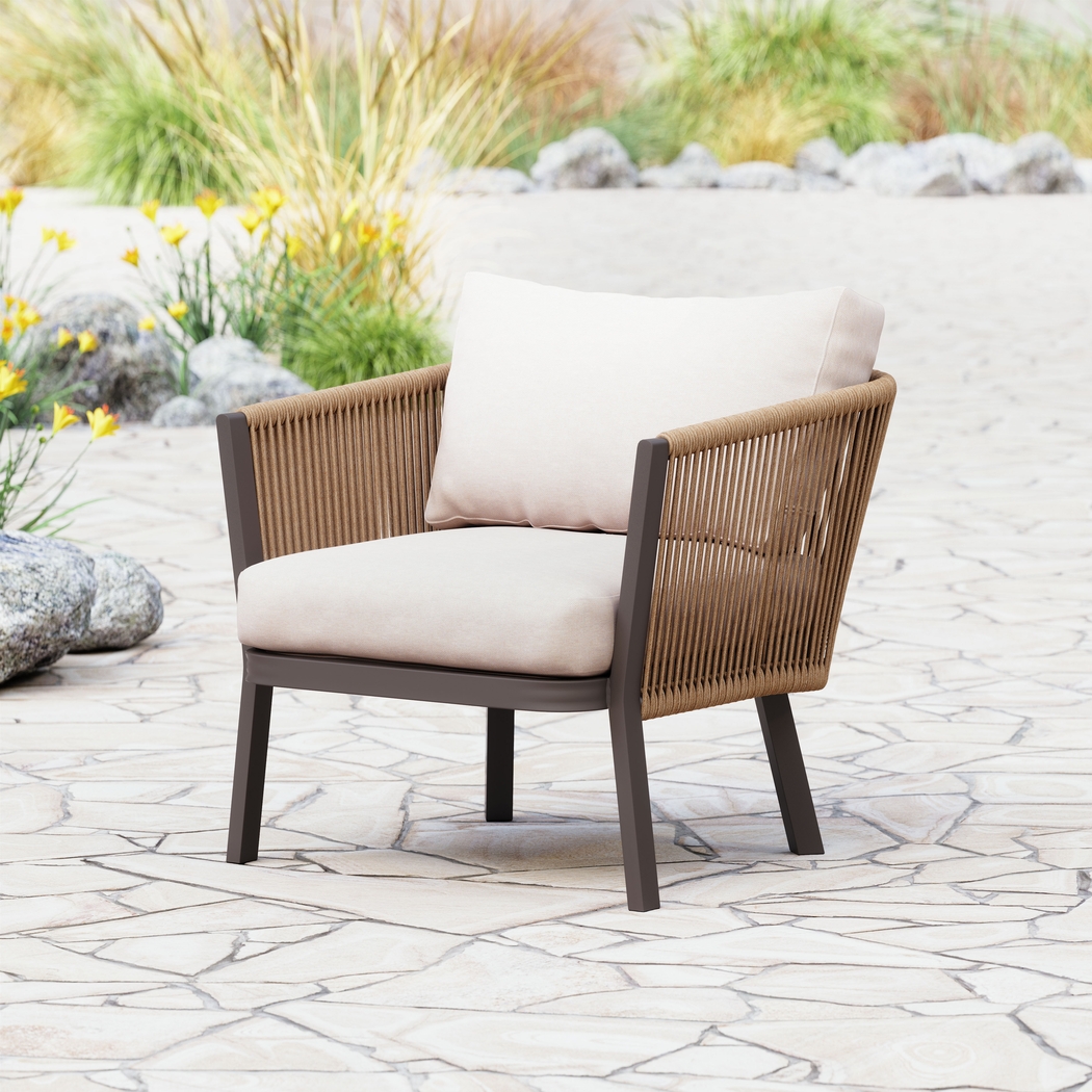 Outdoor Jetero Brown Accent Chair - Thumbnail - Image 2