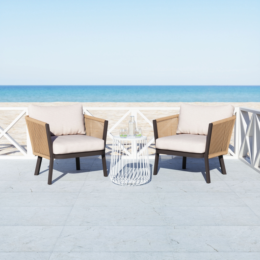 Outdoor Jetero Brown Accent Chair - Thumbnail - Image 3