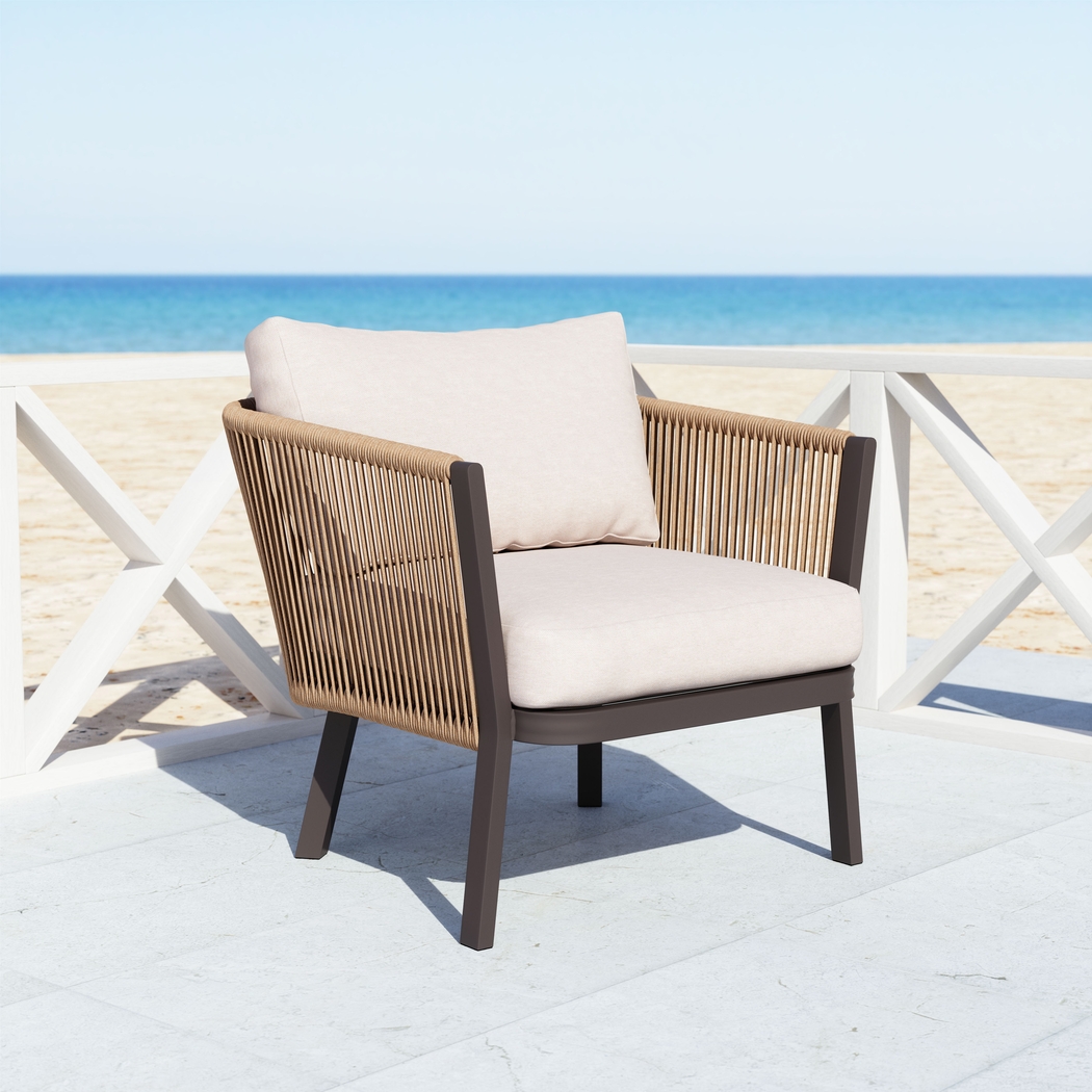 Outdoor Jetero Brown Accent Chair - Thumbnail - Image 4